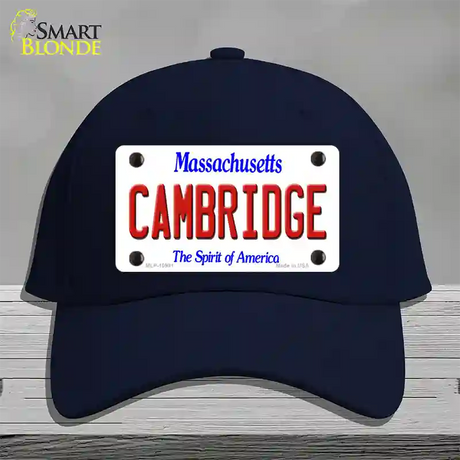 Cambridge Massachusetts Novelty License Plate Hat Cotton / Navy