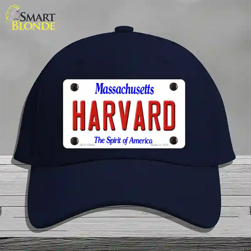 Harvard Massachusetts Novelty License Plate Hat Cotton / Navy