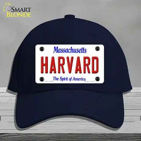 Harvard Massachusetts Novelty License Plate Hat Cotton / Navy