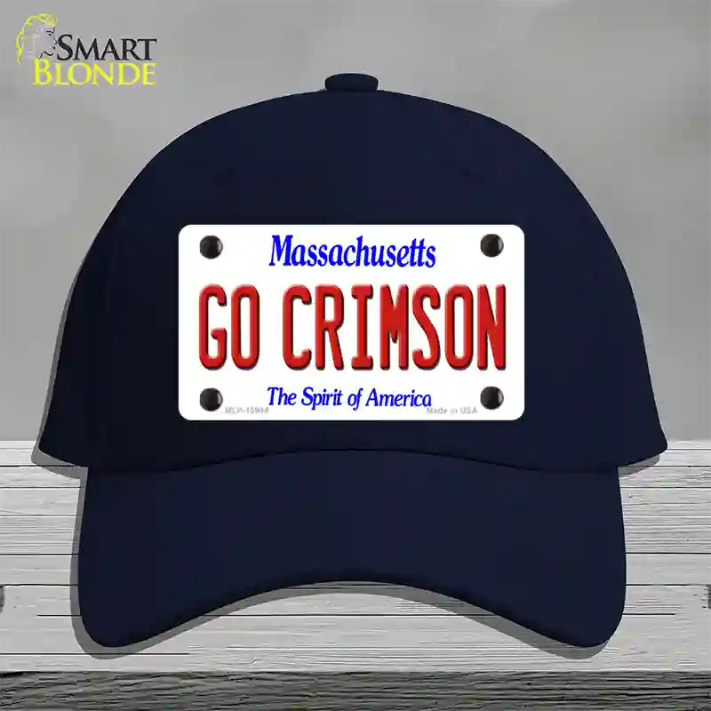 Go Crimson Massachusetts Novelty License Plate Hat Cotton / Navy