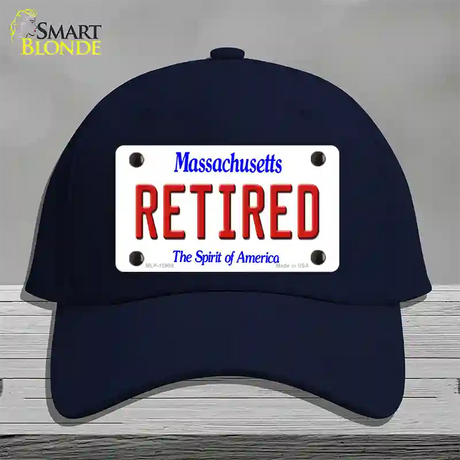 Retired Massachusetts Novelty License Plate Hat Cotton / Navy