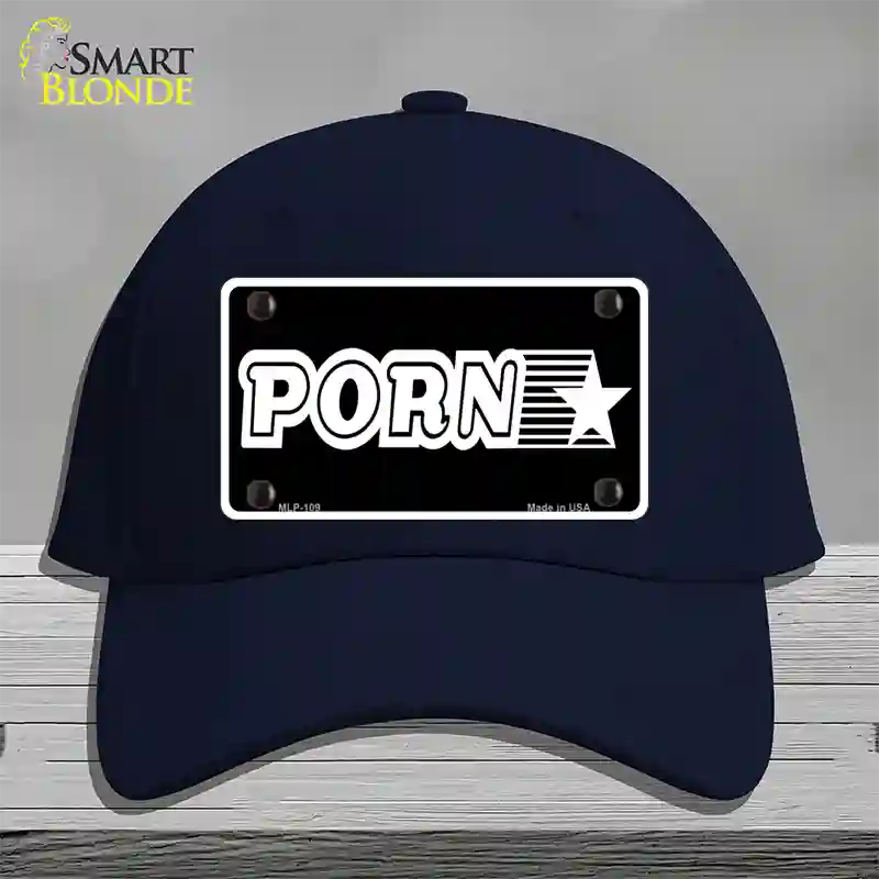 Porn Star Novelty License Plate Hat Cotton / Navy