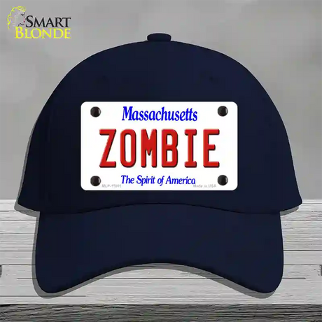 Zombie Massachusetts Novelty License Plate Hat Cotton / Navy