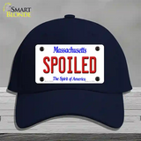 Spoiled Massachusetts Novelty License Plate Hat Cotton / Navy