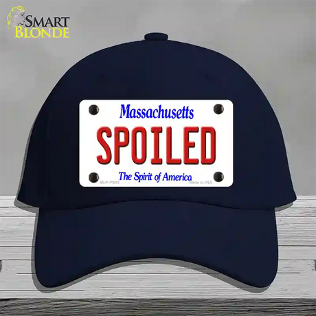 Spoiled Massachusetts Novelty License Plate Hat Cotton / Navy