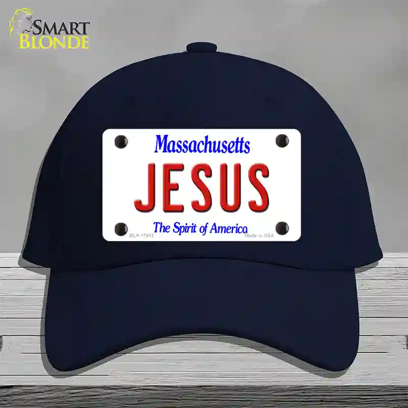 Jesus Massachusetts Novelty License Plate Hat Cotton / Navy