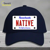 Native Massachusetts Novelty License Plate Hat Cotton / Navy