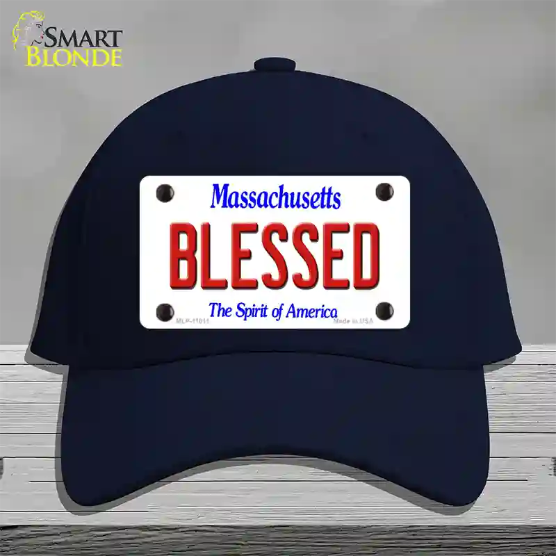 Blessed Massachusetts Novelty License Plate Hat Cotton / Navy