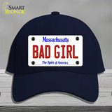 Bad Girl Massachusetts Novelty License Plate Hat Cotton / Navy