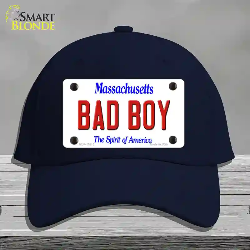 Bad Boy Massachusetts Novelty License Plate Hat Cotton / Navy