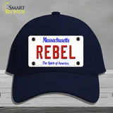 Rebel Massachusetts Novelty License Plate Hat Cotton / Navy