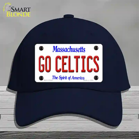 Go Celtics Massachusetts Novelty License Plate Hat Cotton / Navy