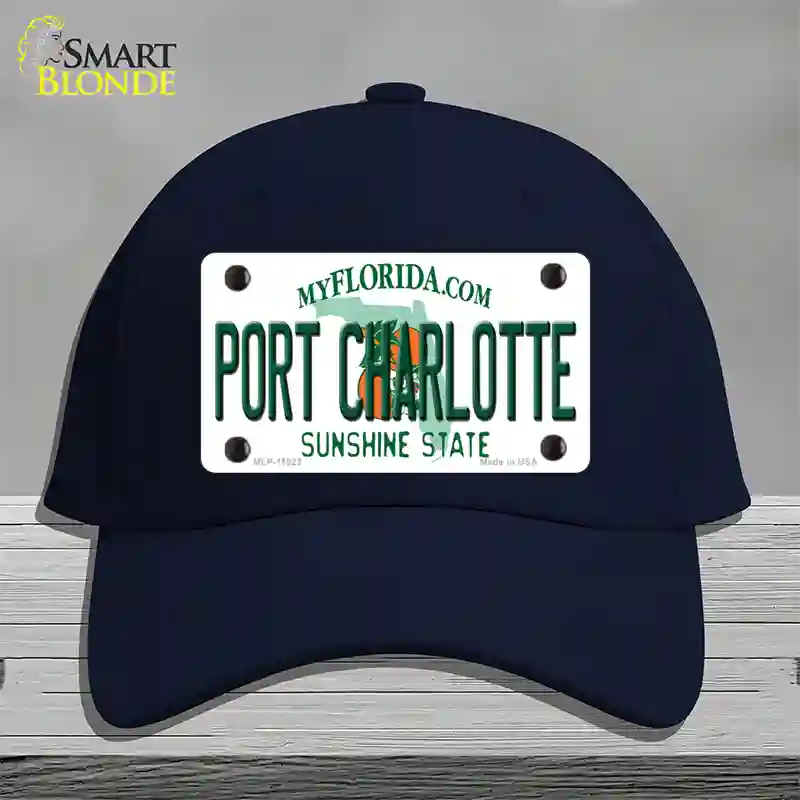 Port Charlotte Florida Novelty License Plate Hat Cotton / Navy