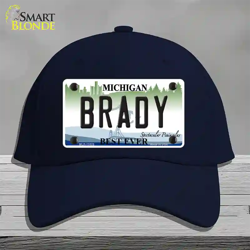 Brady Michigan Novelty License Plate Hat Cotton / Navy