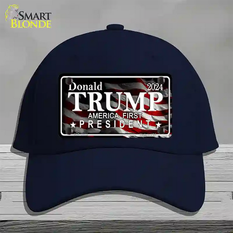 America First Trump Novelty License Plate Hat Cotton / Navy