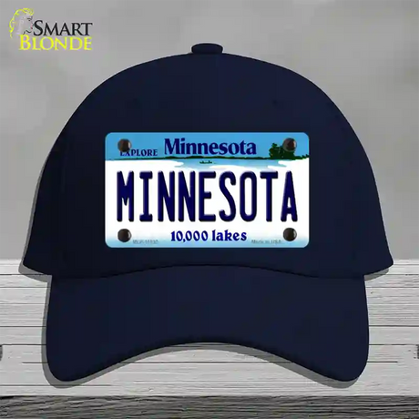 Minnesota State Novelty License Plate Hat Cotton / Navy