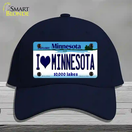 I Love Minnesota Novelty License Plate Hat Cotton / Navy