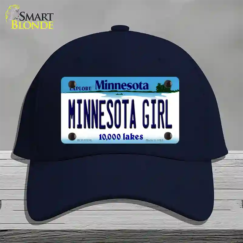 Minnesota Girl Minnesota Novelty License Plate Hat Cotton / Navy