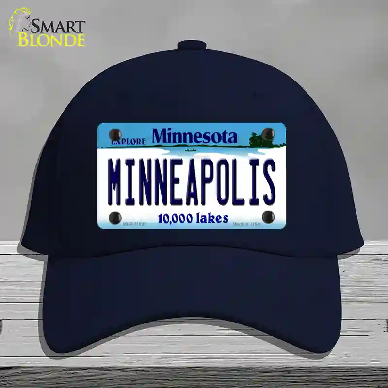 Minneapolis Minnesota State Novelty License Plate Hat Cotton / Navy