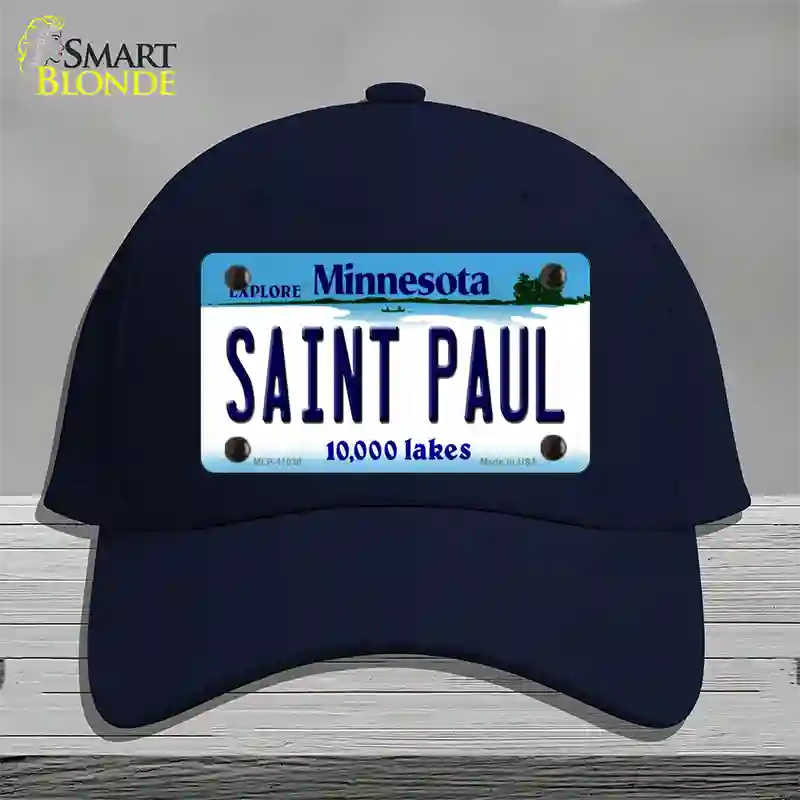 Saint Paul Minnesota State Novelty License Plate Hat Cotton / Navy