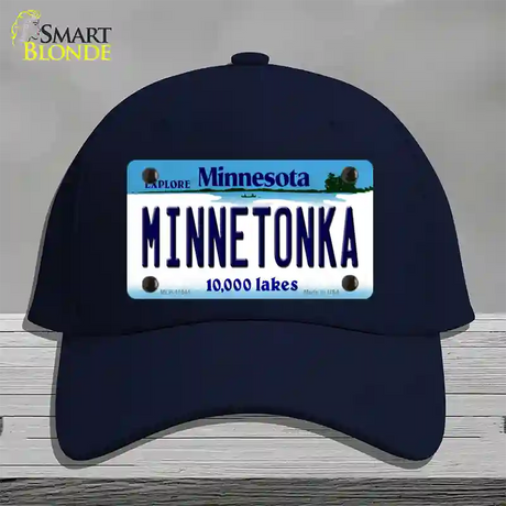 Minnetonka Minnesota State Novelty License Plate Hat Cotton / Navy