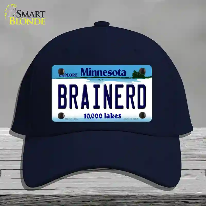 Brainerd Minnesota State Novelty License Plate Hat Cotton / Navy