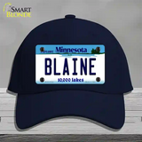 Blaine Minnesota State Novelty License Plate Hat Cotton / Navy