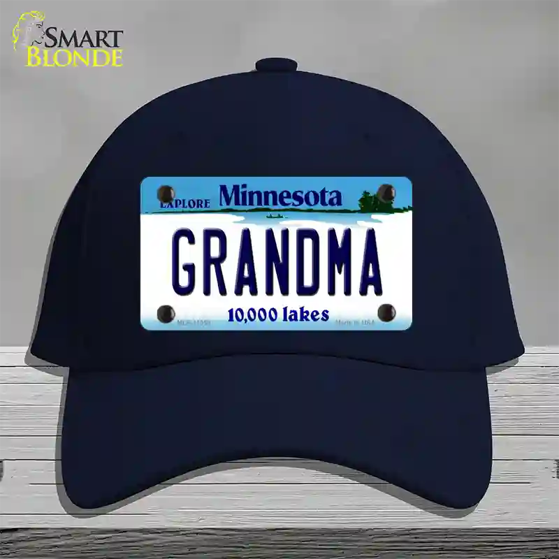 Grandma Minnesota State Novelty License Plate Hat Cotton / Navy