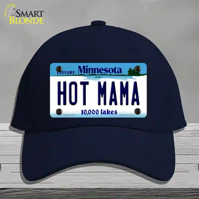 Hot Mama Minnesota State Novelty License Plate Hat Cotton / Navy