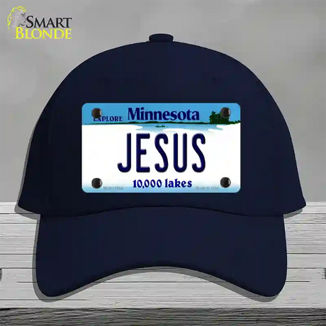 Jesus Minnesota State Novelty License Plate Hat Cotton / Navy