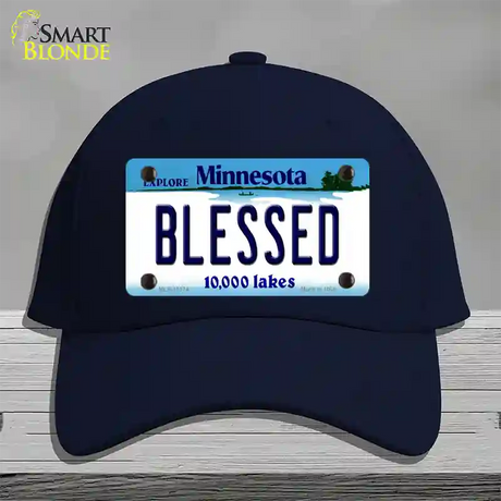 Blessed Minnesota State Novelty License Plate Hat Cotton / Navy