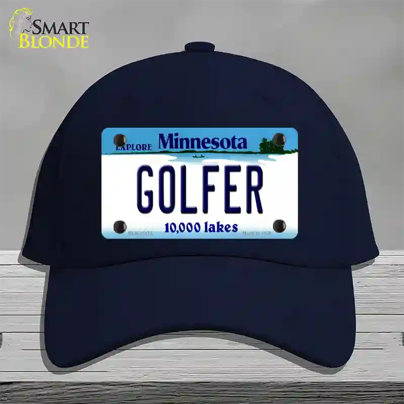 Golfer Minnesota State Novelty License Plate Hat Cotton / Navy