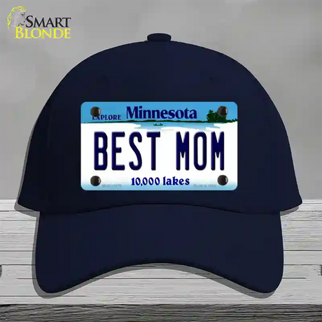 Best Mom Minnesota State Novelty License Plate Hat Cotton / Navy