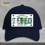 St Pete Beach Florida Novelty License Plate Hat Cotton / Navy