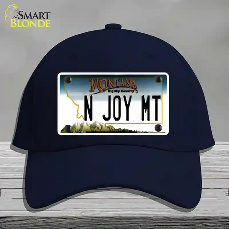 N Joy MT Montana State Novelty License Plate Hat Cotton / Navy