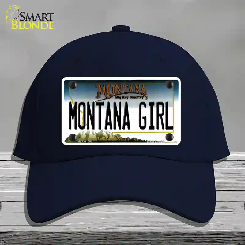 Montana Girl State Novelty License Plate Hat Cotton / Navy