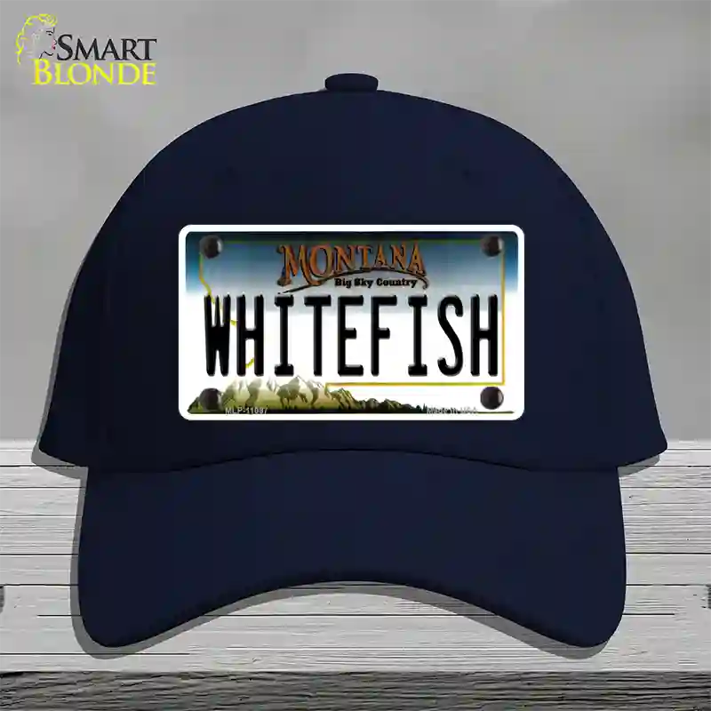 Whitefish Montana State Novelty License Plate Hat Cotton / Navy