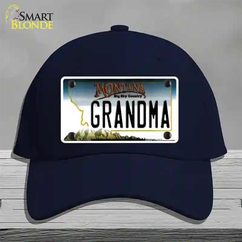 Grandma Montana State Novelty License Plate Hat Cotton / Navy