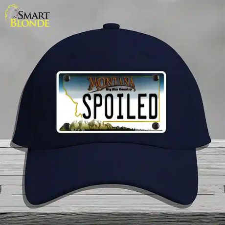 Spoiled Montana State Novelty License Plate Hat Cotton / Navy