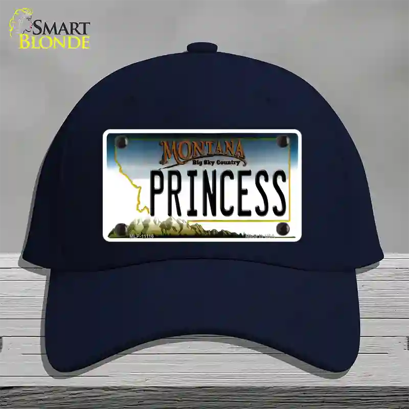 Princess Montana State Novelty License Plate Hat Cotton / Navy