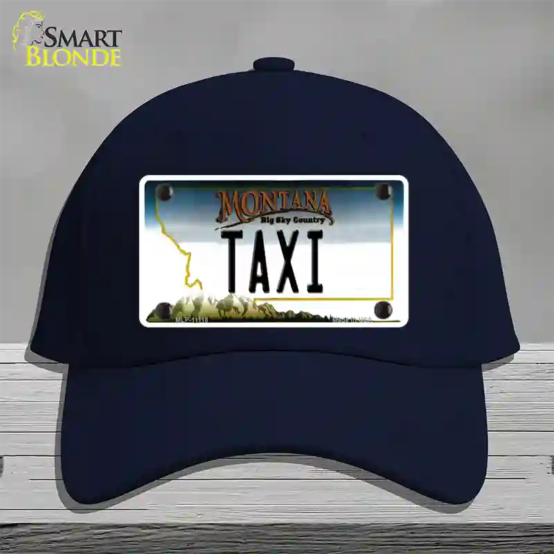 Taxi Montana State Novelty License Plate Hat Cotton / Navy