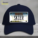 Skier Montana State Novelty License Plate Hat Cotton / Navy