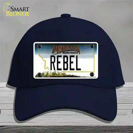 Rebel Montana State Novelty License Plate Hat Cotton / Navy