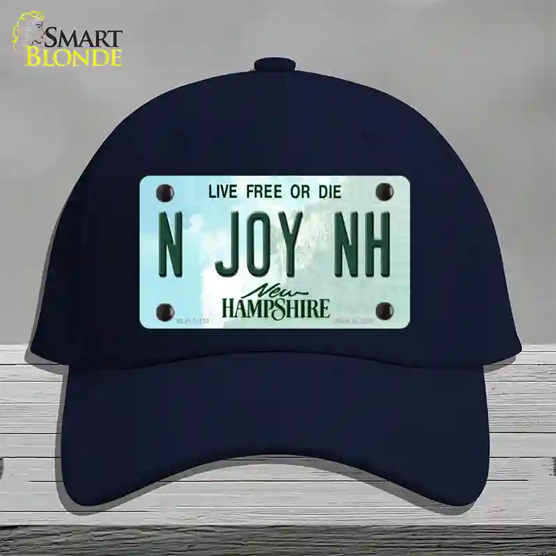 N Joy NH New Hampshire State Novelty License Plate Hat Cotton / Navy