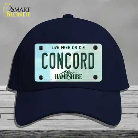 Concord New Hampshire State Novelty License Plate Hat Cotton / Navy