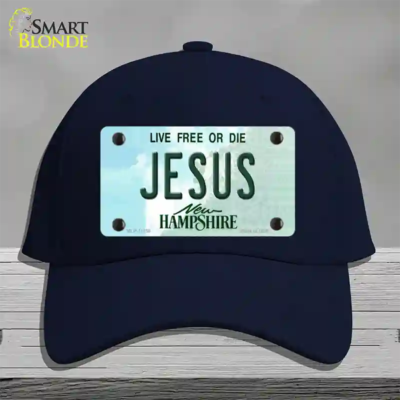 Jesus New Hampshire State Novelty License Plate Hat Cotton / Navy