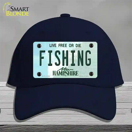 Fishing New Hampshire State Novelty License Plate Hat Cotton / Navy