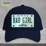 Bad Girl New Hampshire State Novelty License Plate Hat Cotton / Navy