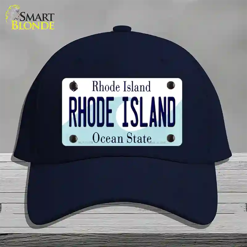 Rhode Island State Novelty License Plate Hat Cotton / Navy