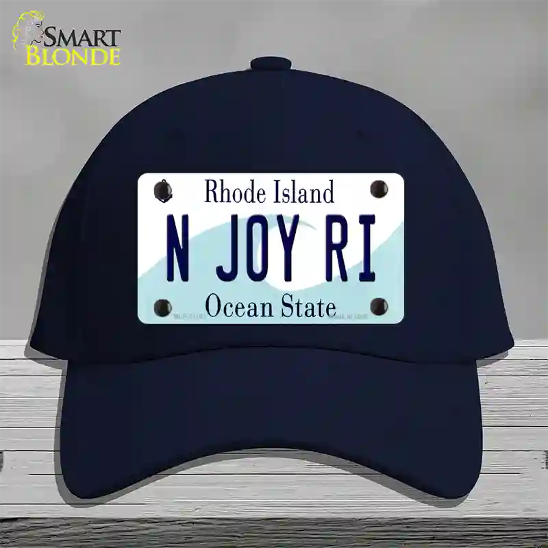 N Joy RI Rhode Island State Novelty License Plate Hat Cotton / Navy